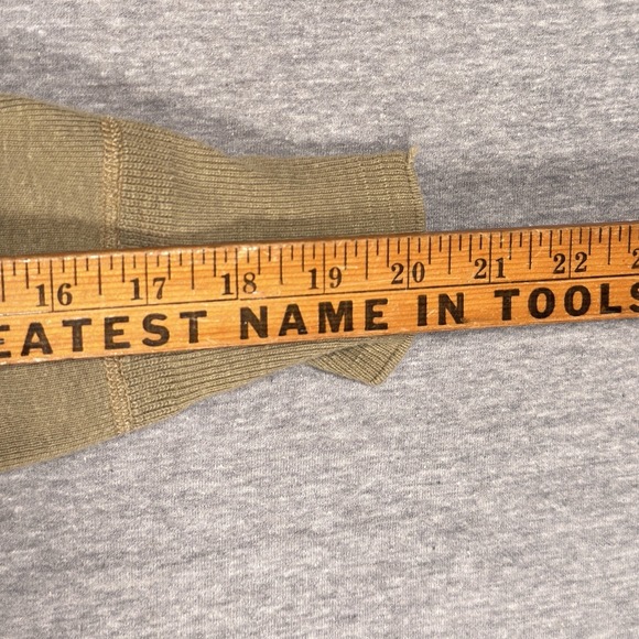 True Vintage 1940/50s Tan Earth Tone Stenciled Long Sleeve Military Thermal Sz M - Picture 8 of 9